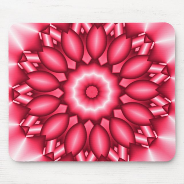 Red Metallic Geometric Design Mouse Pad (Front)