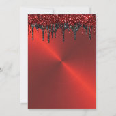 Red metallic glitter Quinceanera Invitation (Back)