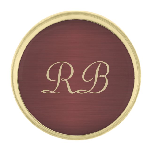 Red Metallic Gold Finish Lapel Pin (Front)