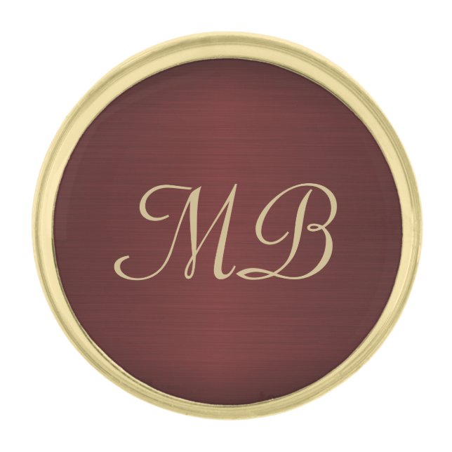 Red Metallic Gold Finish Lapel Pin (Front)