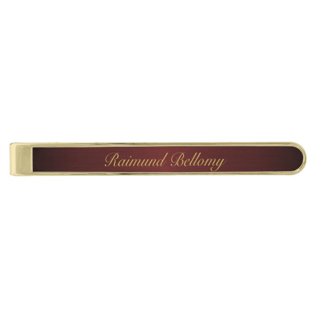 Red Metallic Gold Finish Tie Bar (Front)