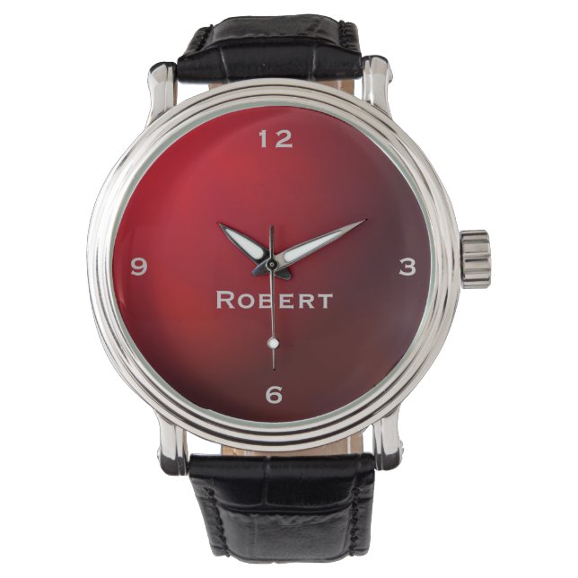 Red Metallic Gradient Monogram Watch (Front)