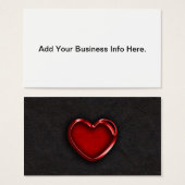 Red Metallic Heart on Black Leather (Front & Back)