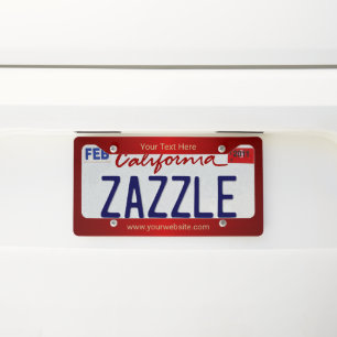 Red Metallic License Plate Frame