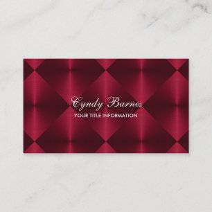 Red Metallic Look Diamond Tiles Business Card