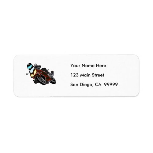 Red Metallic Motorcycle Racer Label