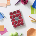 Red & Metallic Silver Geometric Pattern GR2 iPad Mini Cover<br><div class="desc">Elegant red and silver gray modern polygonal geometric design with custom monogram.</div>