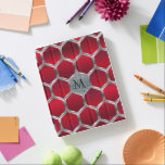 Red & Metallic Silver Geometric Pattern iPad Smart Cover<br><div class="desc">Elegant red and silver gray modern polygonal geometric design with custom monogram.</div>