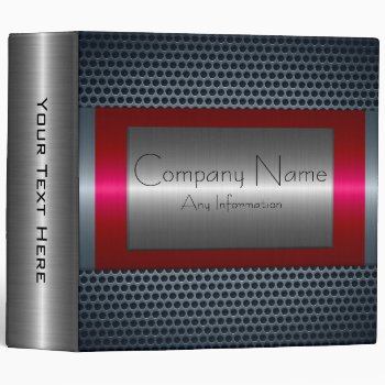 Red Metallic Stainless Steel Look Binder by NhanNgo at Zazzle