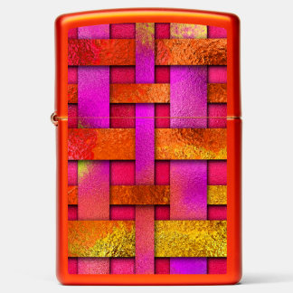 Red Metallic Weave Zippo Lighter