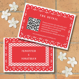 RED MEXICAN PAPEL PICADO ENCLOUSURE CARD