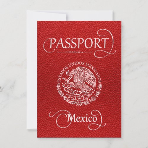 Red Mexico Passport Save the Date Card