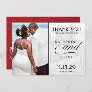 Red Mexico Passport Thank You Card