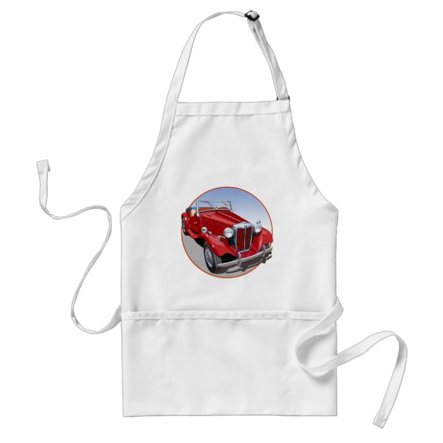 Red MG TD Adult Apron (Front)