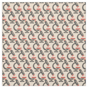 Red Microscope Science Tiled Design Fabric