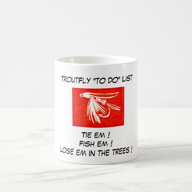 "Red Midge - Trout Fly "To Do List" Mug (Center)