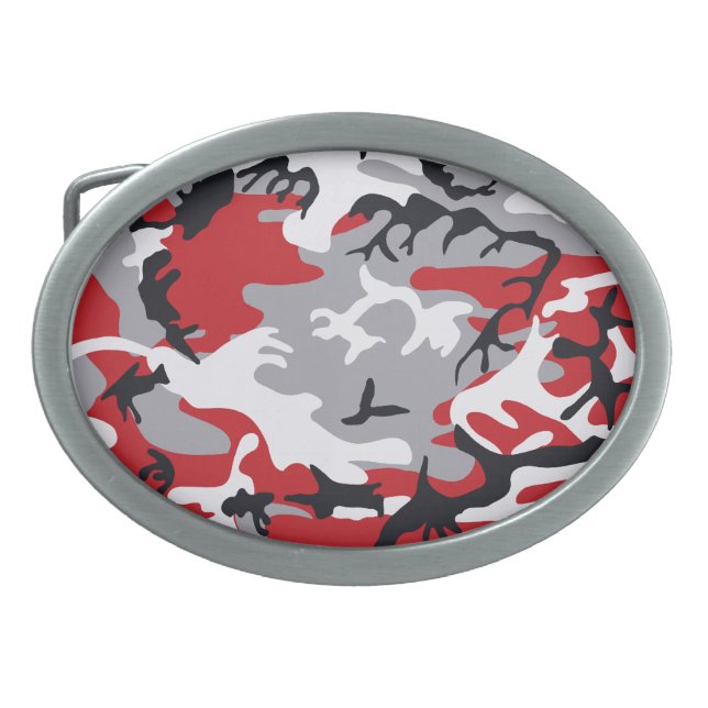 Red Military Camouflage Belt Buckle (Front)