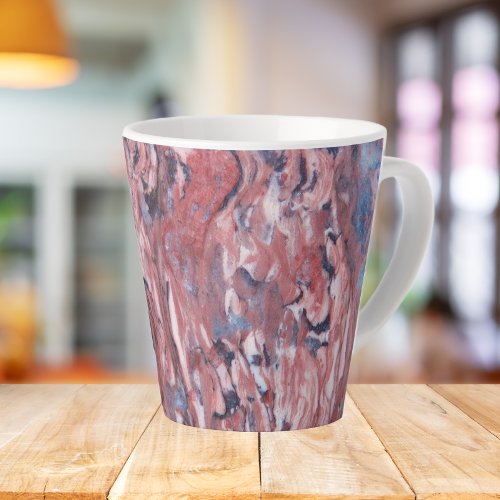 Red Mineral Stone Abstract Pattern Latte Mug