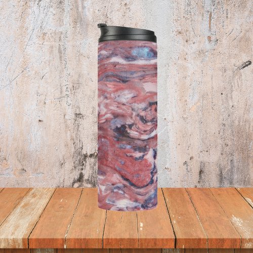 Red Mineral Stone Abstract Pattern Thermal Tumbler