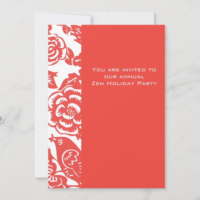 Red Ming Vase Pattern Invitation (Front)