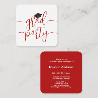 Red Mini Graduation Party  Class Of 2025 Enclosure Card