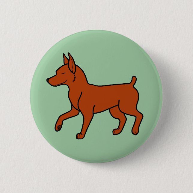 Red Miniature Pinscher Pinback Button (Front)