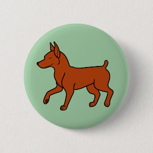 Red Miniature Pinscher Pinback Button