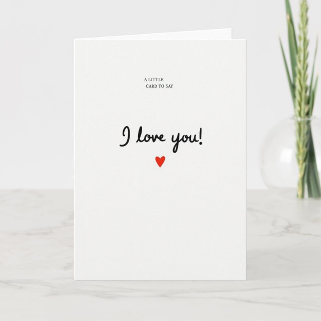 Red Minimal I Love You Card (Front)