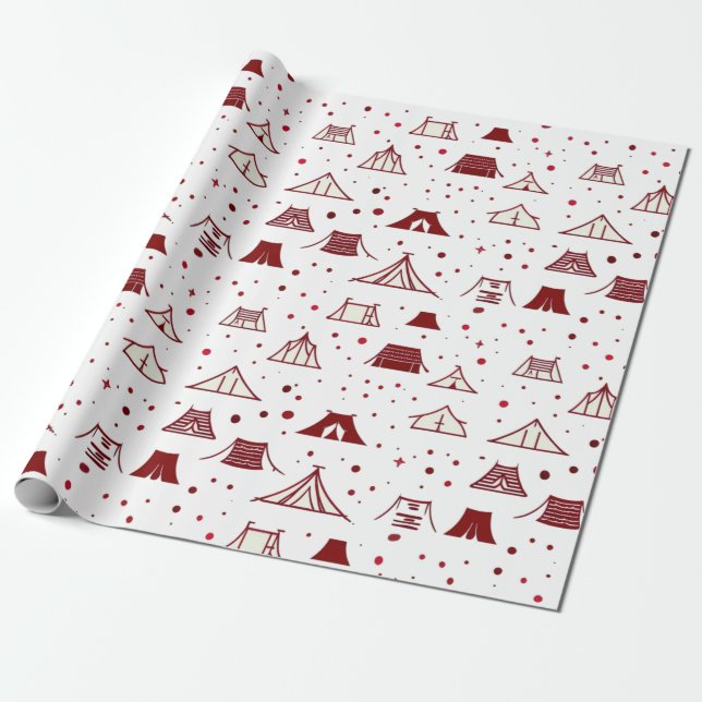 Red minimal test design wrapping paper (Unrolled)