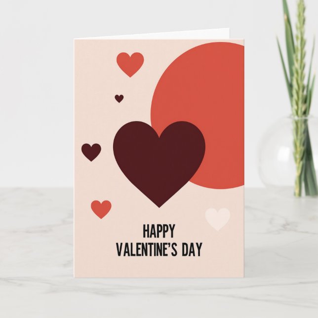 Red Minimal Valentines Day Card (Front)