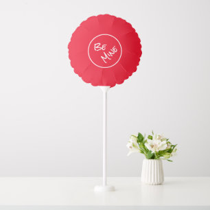 Red Minimalist Be Mine Personalized Valentine Balloon