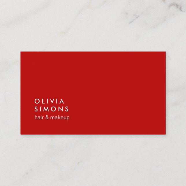 Red Minimalist Business Cards (Front)
