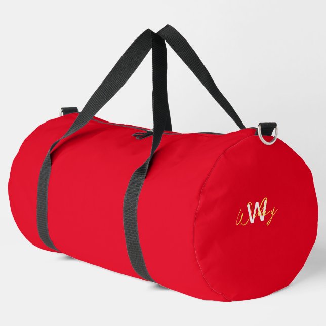Red minimalist business Duffle Bag (Left Corner)