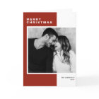 Red Minimalist Color Block Merry Christmas Photo