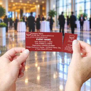 Red Minimalist Company Event Ticket