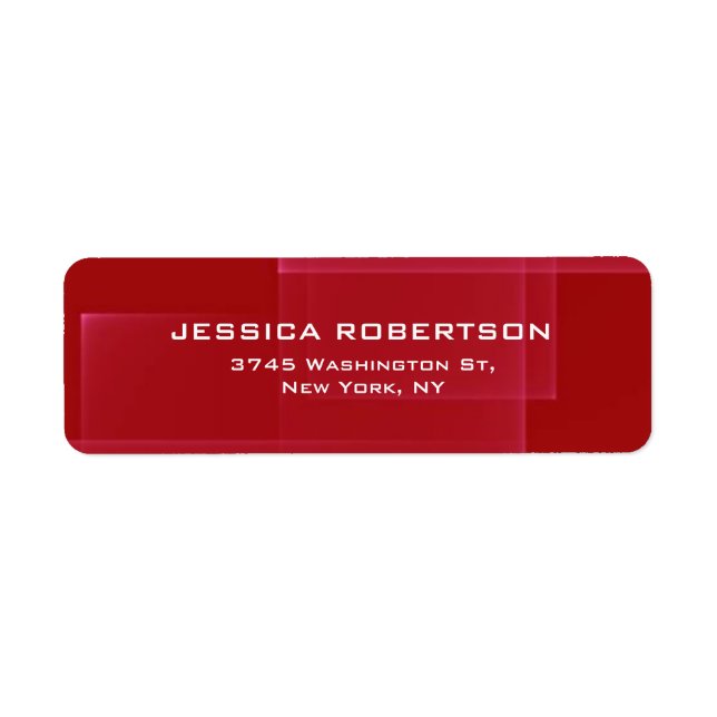 Red Minimalist Plain Elegant Modern Trendy Label (Front)