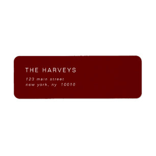 Red Minimalist Typography Return Address Label