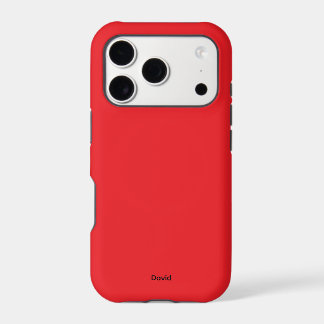 Red Minimalistic Custom Name Personalized iPhone 17 Pro Case