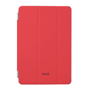 Red Minimalistic Custom Name Personalized iPad Mini Cover
