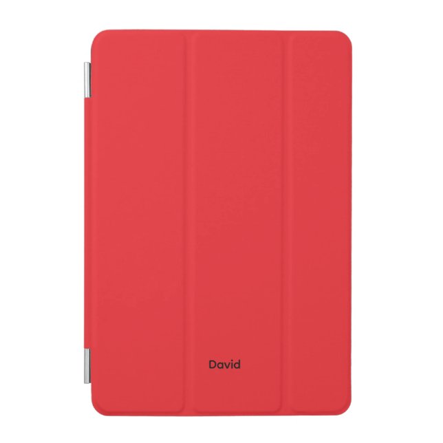 Red Minimalistic Custom Name Personalized iPad Mini Cover (Front)