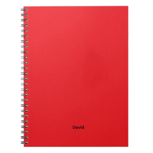 Red Minimalistic Custom Name Personalized Notebook