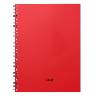 Red Minimalistic Custom Name Personalized Notebook
