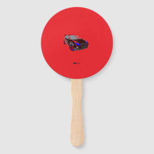 Red Minimalistic Custom Photo Name Personalized Hand Fan