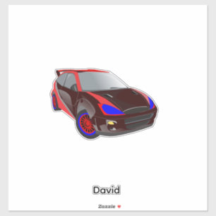 Red Minimalistic Custom Photo Name Personalized Sticker
