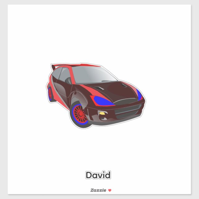 Red Minimalistic Custom Photo Name Personalized  Sticker (Sheet)