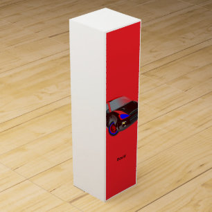 Red Minimalistic Custom Photo Name Personalized Wine Box