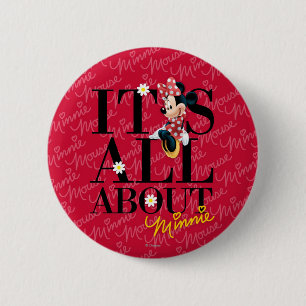 Red Minnie All About Me Button