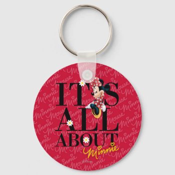 Red Minnie | All About Me Keychain by MickeyAndFriends at Zazzle