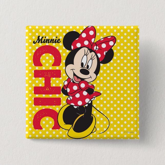 Red Minnie | Chic Pinback Button (Front)
