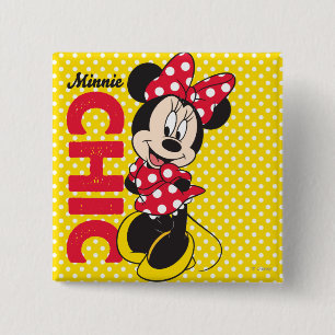 Red Minnie Chic Pinback Button